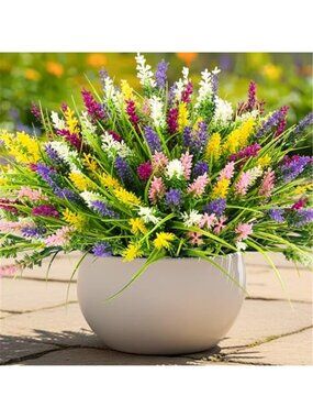 10 Bundle Fake Monkey Grass Flowers Outdoor Indoor Patio Pot Planter Decor